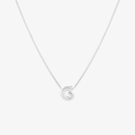 Bubble Initial Pendant Necklace (50cm)-32
