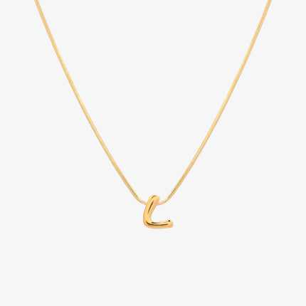 Bubble Initial Pendant Necklace (50cm)-11