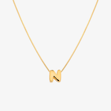 Bubble Initial Pendant Necklace (50cm)-13