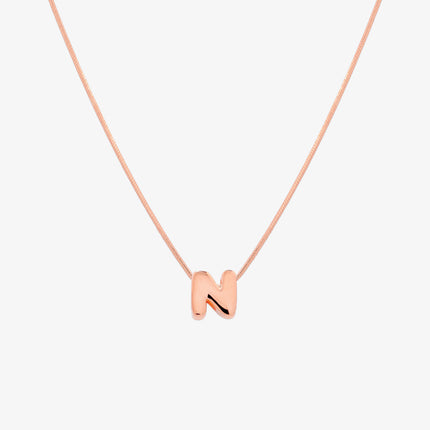 Bubble Initial Pendant Necklace (50cm)-65