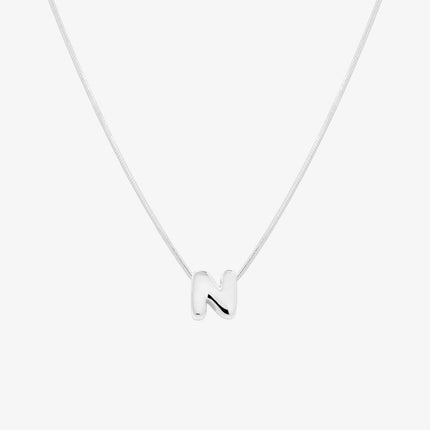 Bubble Initial Pendant Necklace (50cm)-39