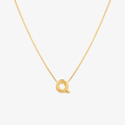 Bubble Initial Pendant Necklace (50cm)-16