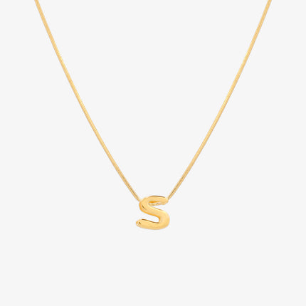 Bubble Initial Pendant Necklace (50cm)-18