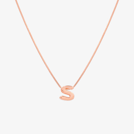 Bubble Initial Pendant Necklace (50cm)-70