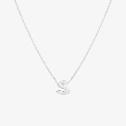 Bubble Initial Pendant Necklace (50cm)-44