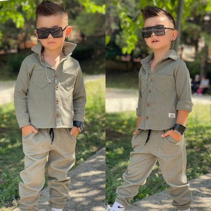 Fine Wine Stylish Boys Cotton Set-1