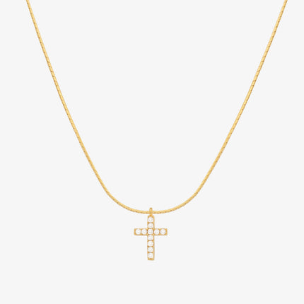 Cross pendant silk necklace-0