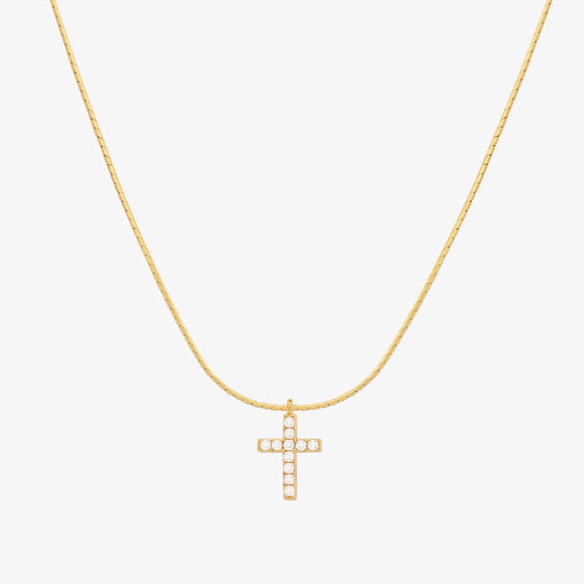 Cross pendant silk necklace-0