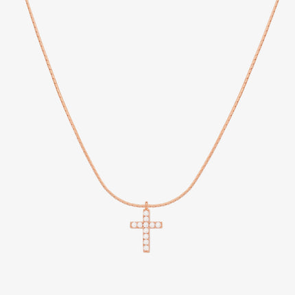 Cross pendant silk necklace-6