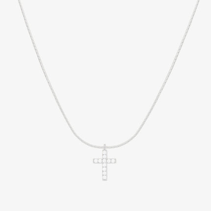 Cross pendant silk necklace-5