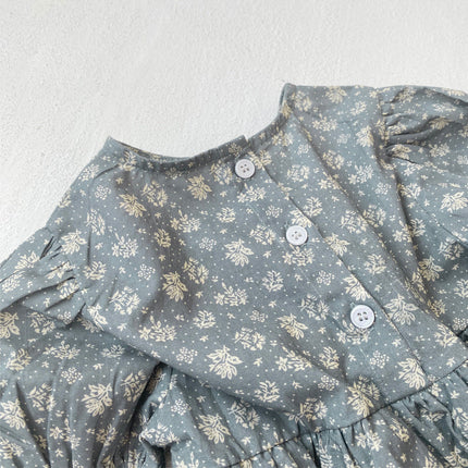 Summer Arrival Northern Europe Floral Pattern Short Sleeves Onesies for Stylish Girls-2