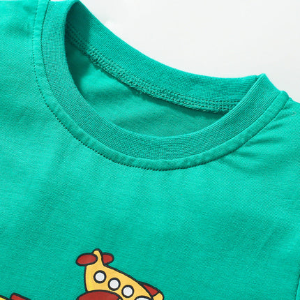 Boys’ Vehicles Print T-Shirt In European And American Style For Summer-2