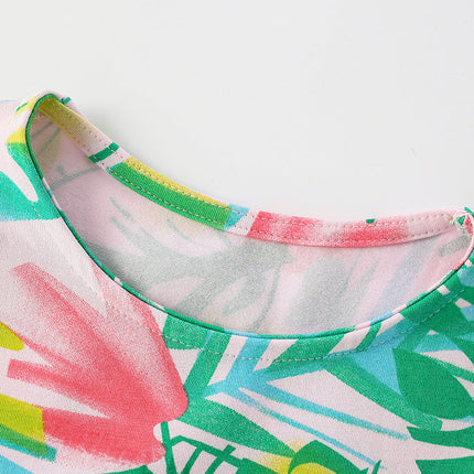 Hot Selling Summer Baby Kids Girls Flowers Pattern Sleeveless Stand Collar Onesies-3