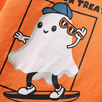 Arrival Autumn Kids’ Long Sleeves Little Ghost Pattern T-Shirt In European And American Style For Summer-4