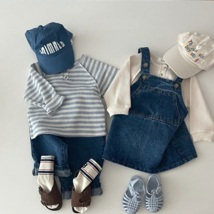 Baby Striped & Polka Dot Pattern & Solid Color Loose Comfort Shirt-2