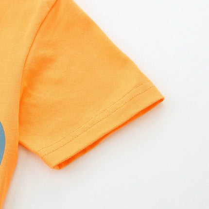 Summer Boys’ Bird Cartoon Pattern T-shirt in European and American Style-3