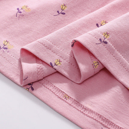 Summer Arrival Animals Cartoon Pattern Short Sleeves Floral Dress for Stylish Girls-3