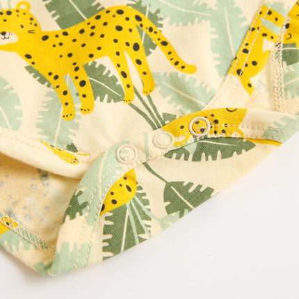 Baby Boy And Girl Animal Tiger Print Sleeveless Onesies In Summer Outfit Wearing-3