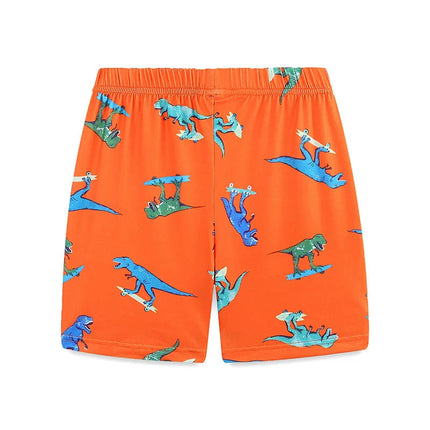 Summer Baby Kids Cartoon Dinosaurs Pattern T-shirt and Shorts Casual Clothing Set for Boys-3