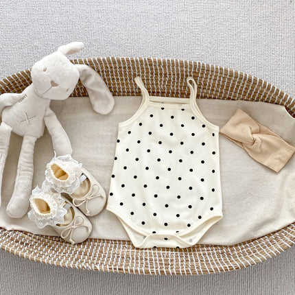 Summer Design Baby Girls Various Pattern Sleeveless Strap Onesies-1