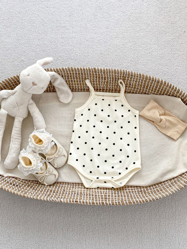 Summer Design Baby Girls Various Pattern Sleeveless Strap Onesies-1