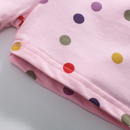 Summer Baby Kids Girls Cartoon Top And Dots Shorts Casual Clothing Set-4