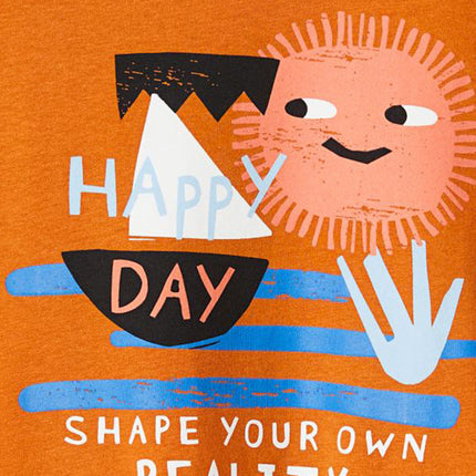 Round Neck Happy Day Cartoon Boys’ T-Shirt In European And American Style For Summer-3