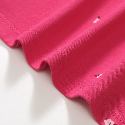 Spring And Summer Baby Girls Short Sleeves Rainbow Horse Floral Cartoon Dress-3