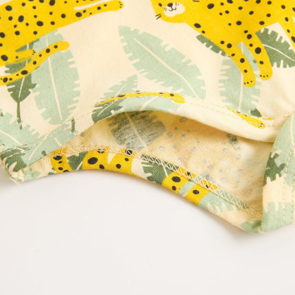 Baby Boy And Girl Animal Tiger Print Sleeveless Onesies In Summer Outfit Wearing-4