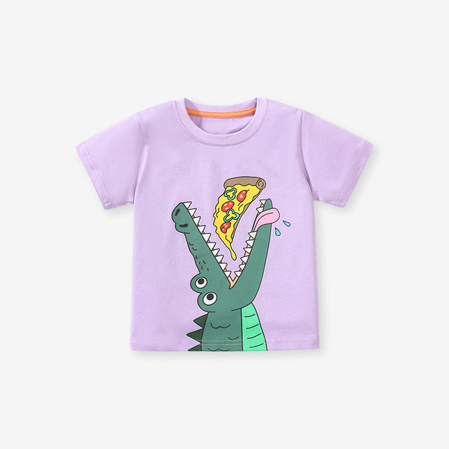Girlsโ Clothing Summer Collection โ Crocodile Cartoon Childrenโs T-Shirt-0