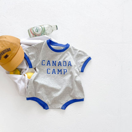 Baby Unisex Girl Boy Letter Print Round Collar Cotton Onesie-5