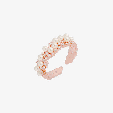 Bold cubic pearl ring-6