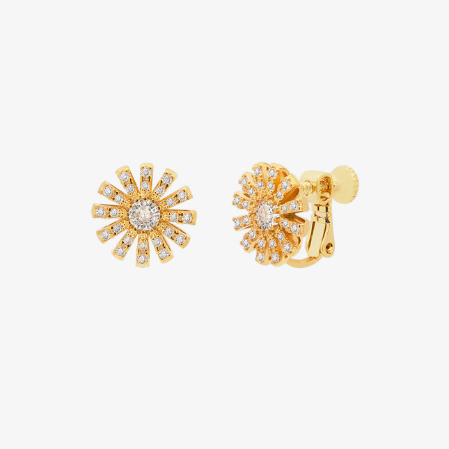 Daisy Cubic Clip on Earrings-0