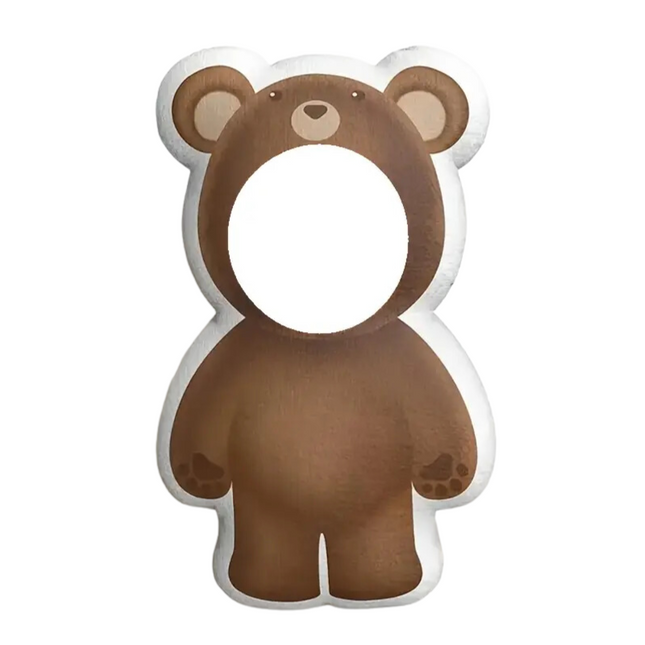 Custom Bear Face Plush Pillow Personalized Photo Toy-0