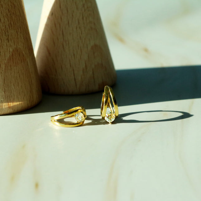 Cubic huggie earrings-1