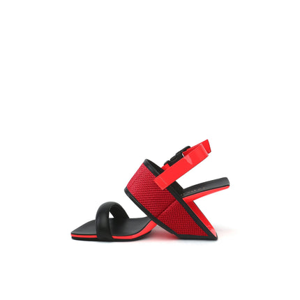 Square Toe Wide Strap Slingback Sandals-5